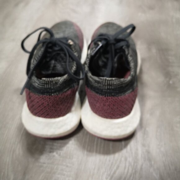 Adidas Pure Boost Ladies Size 9 Black White Red Lightweight Sneakers - Picture 5 of 8